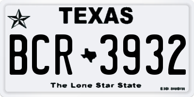 TX license plate BCR3932