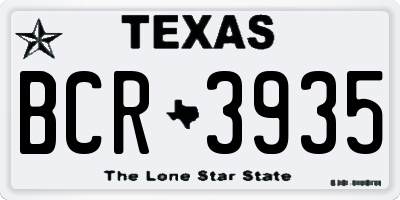TX license plate BCR3935