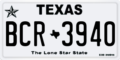 TX license plate BCR3940
