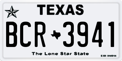 TX license plate BCR3941