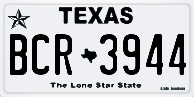 TX license plate BCR3944