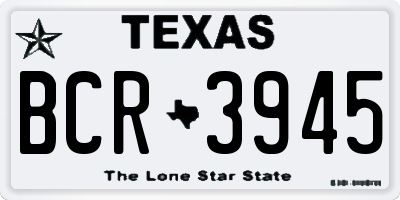 TX license plate BCR3945