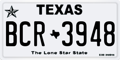 TX license plate BCR3948
