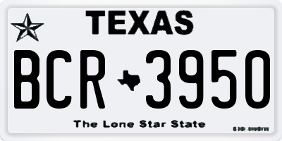 TX license plate BCR3950