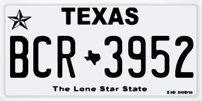 TX license plate BCR3952