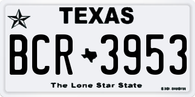 TX license plate BCR3953