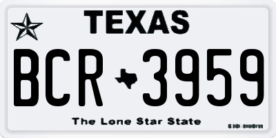 TX license plate BCR3959