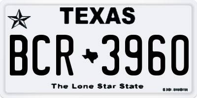 TX license plate BCR3960