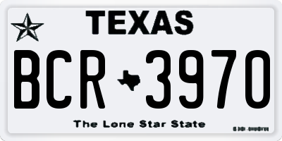 TX license plate BCR3970