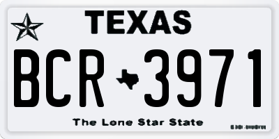 TX license plate BCR3971