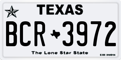 TX license plate BCR3972