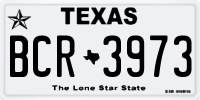 TX license plate BCR3973