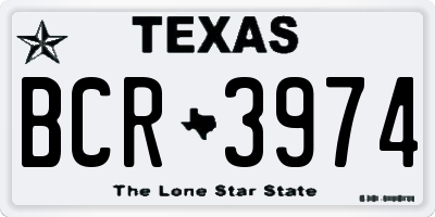 TX license plate BCR3974