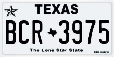 TX license plate BCR3975
