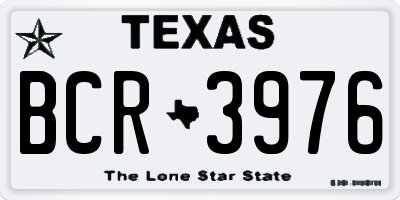 TX license plate BCR3976