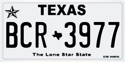TX license plate BCR3977