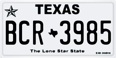 TX license plate BCR3985