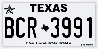 TX license plate BCR3991