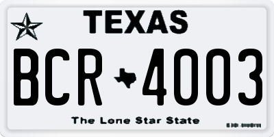 TX license plate BCR4003