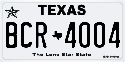 TX license plate BCR4004
