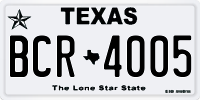 TX license plate BCR4005