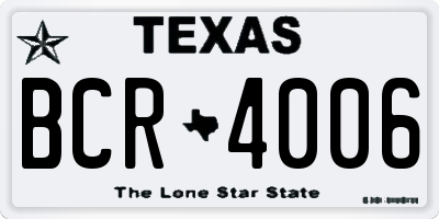 TX license plate BCR4006