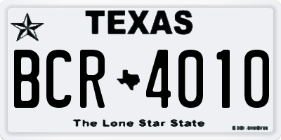 TX license plate BCR4010