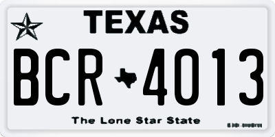 TX license plate BCR4013