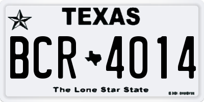 TX license plate BCR4014