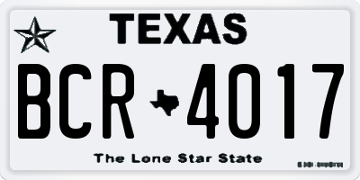 TX license plate BCR4017