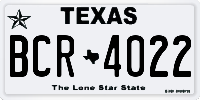 TX license plate BCR4022