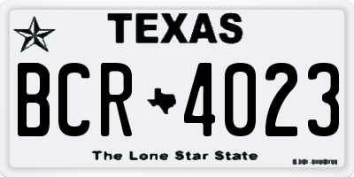 TX license plate BCR4023