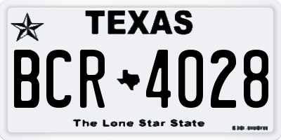 TX license plate BCR4028
