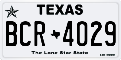 TX license plate BCR4029