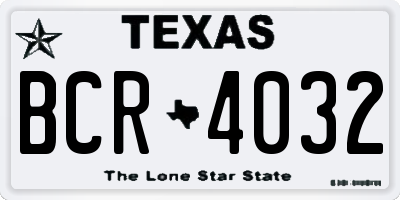 TX license plate BCR4032