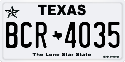 TX license plate BCR4035