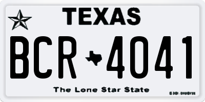 TX license plate BCR4041