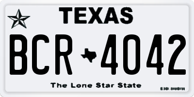 TX license plate BCR4042