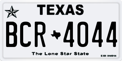 TX license plate BCR4044
