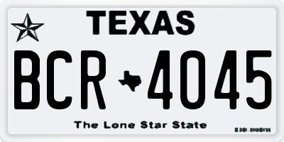 TX license plate BCR4045
