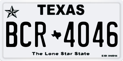 TX license plate BCR4046
