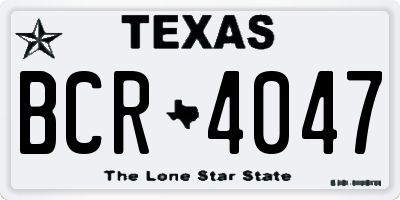TX license plate BCR4047