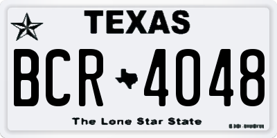 TX license plate BCR4048