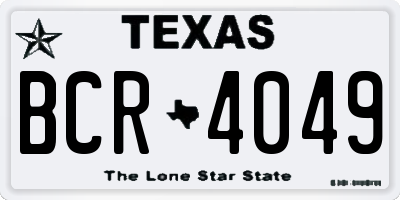 TX license plate BCR4049