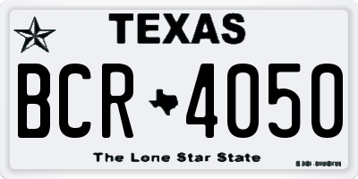 TX license plate BCR4050