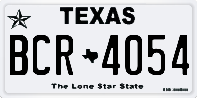 TX license plate BCR4054