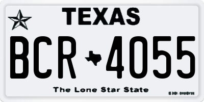 TX license plate BCR4055