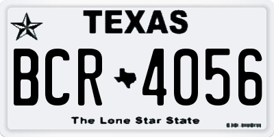 TX license plate BCR4056