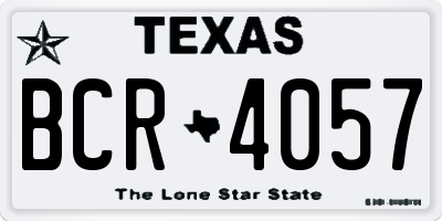 TX license plate BCR4057
