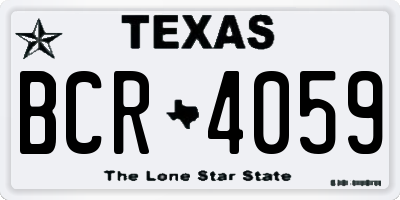 TX license plate BCR4059
